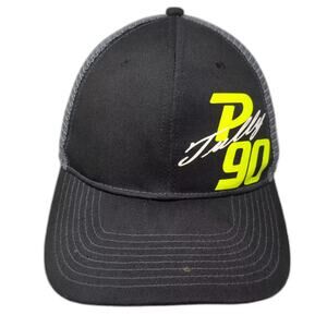 Sweet Caps Trucker Hat Black Gray OS Mesh Snapback P 90 Yellow Logo Adjustable